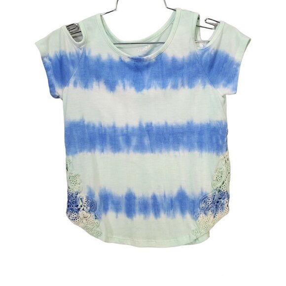 🚨Mudd Tie Dye Cold Shoulder Embroidered Girls Top - Picture 1 of 6